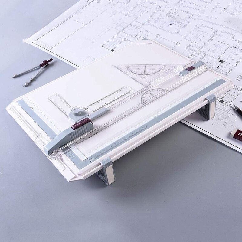 A3 Multi-Function Drawing Board Tools Drawing Board Adjustable Parallel with Clear Rule Graphics Angle Measurement