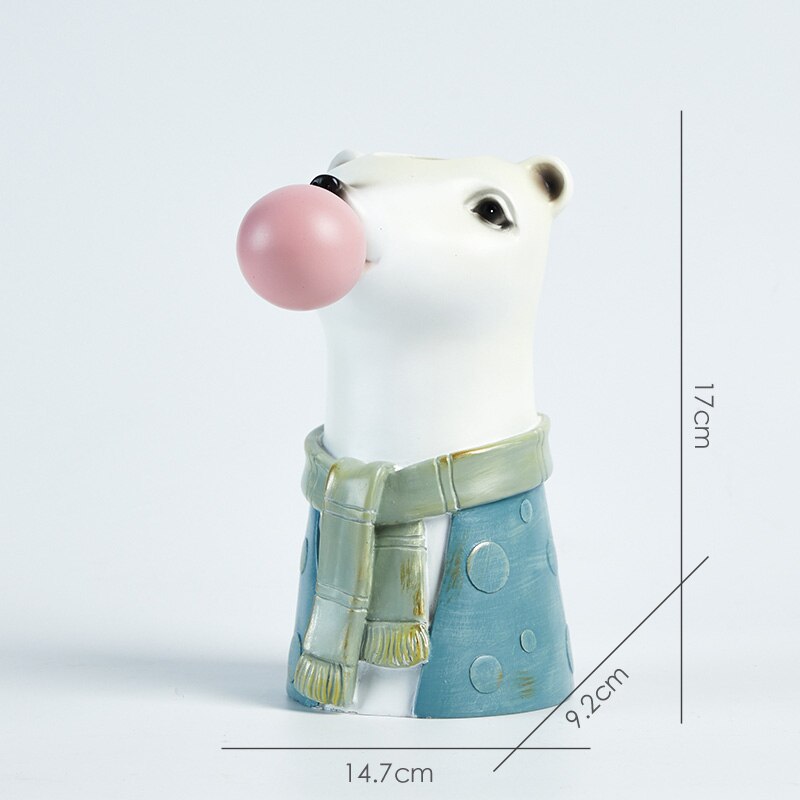 Hars Succulenten Bloem Planter Plant Pot Vazen Mand Cartoon Dier Hoofd Voor Home Decor: Polar bear