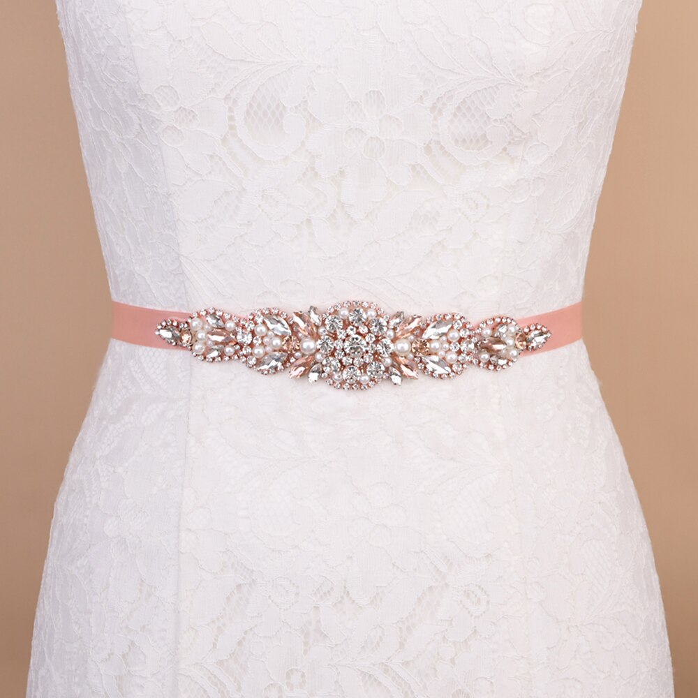 TRiXY S426 Rhinestone Belt Stunning Bridal Belt Rose Gold Diamond Belt Wedding Belt Crystal Wedding Sash Woman Sash Belt