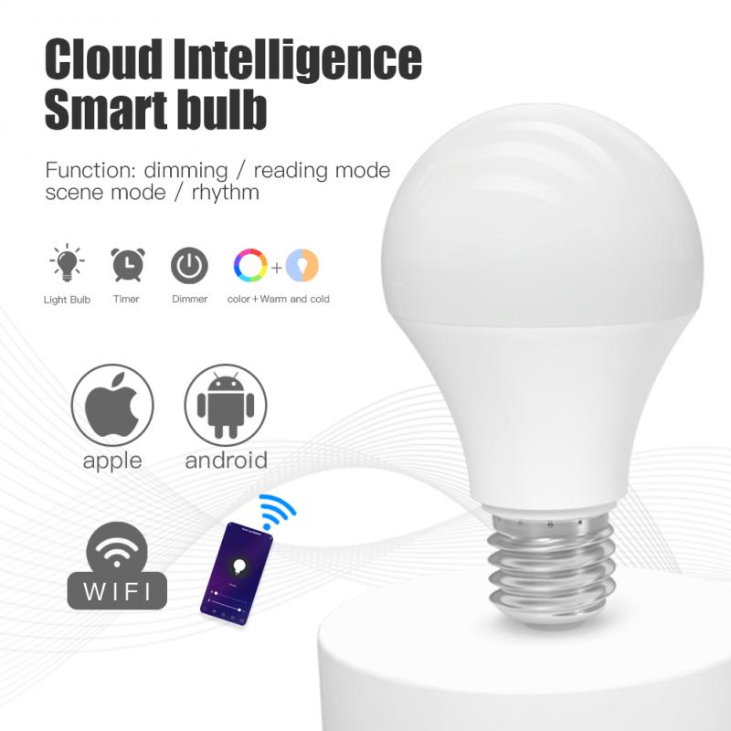 Wifi Smart Bulb 15W E27 B22 Dimmable RGB+CCT Smart Bulb Voice Control Work With Alexa Google Home For Home Lighting