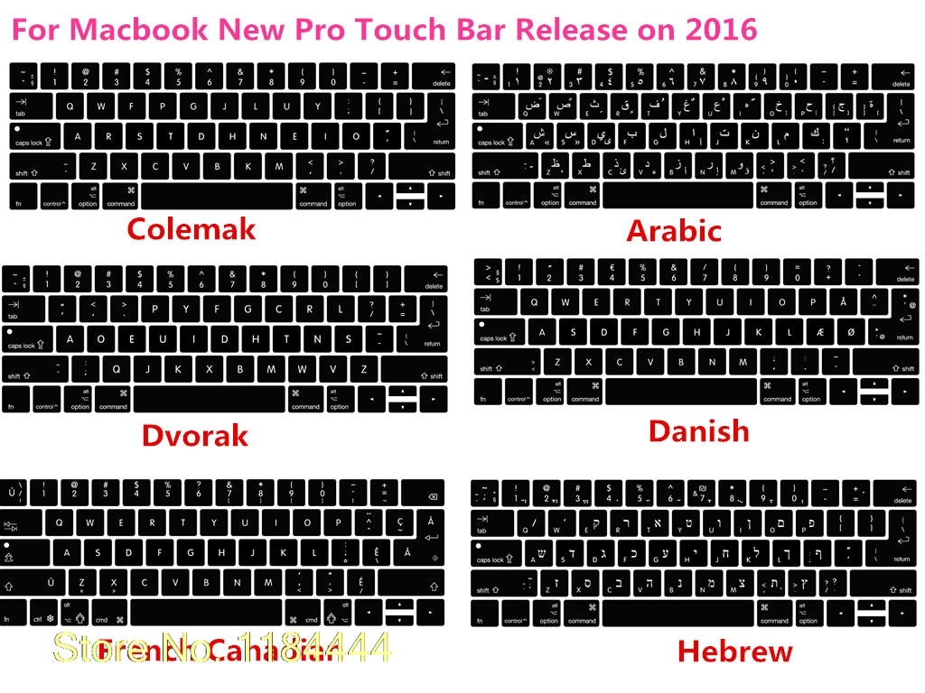 US/ue silikonowy Colemak Dvorak francuski hebrajski klawiatura pokrywa skóry dla Macbook 2017 nowy Pro 13 "A1706 15" A1707 z dotykowym paskiem