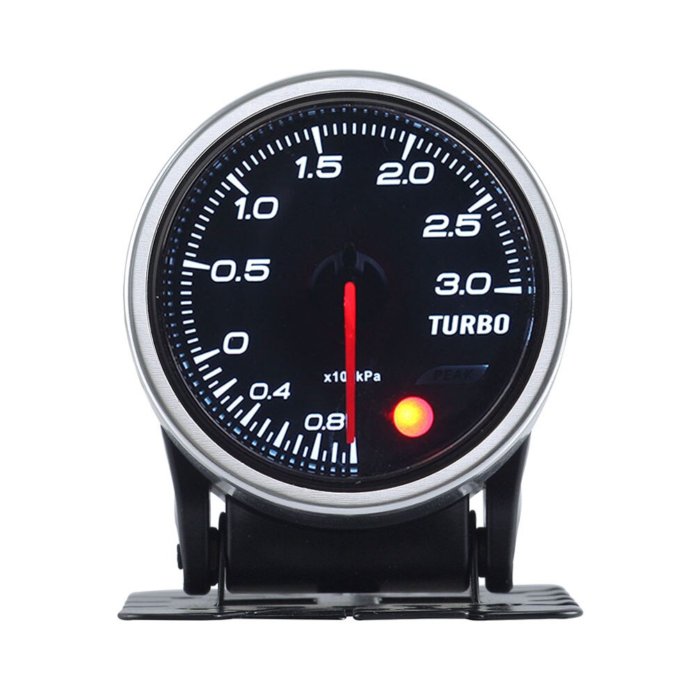 RSR-Performance 52mm Boost Gauge – 3BAR Charge Pressure Display With Stepper Motor, Smoke Lens, Alarm & Peak Memory – LED (White/Orange)