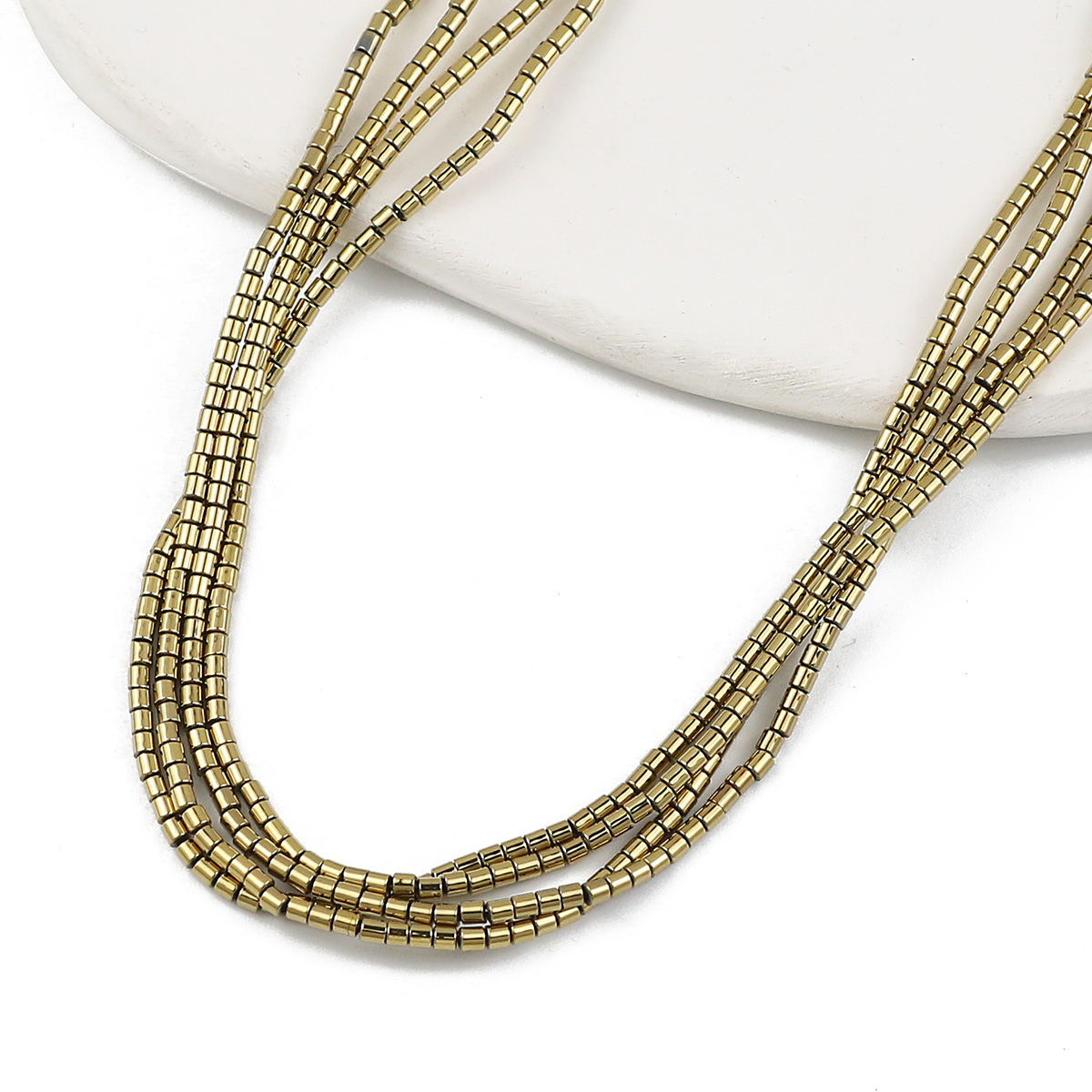 2Mm 180 Stuks Blauw, Groen, Cilindrische Vorm Hematiet Natuursteen Spacer Kleine Losse Kralen Voor Sieraden Maken Diy Armbanden: Goud