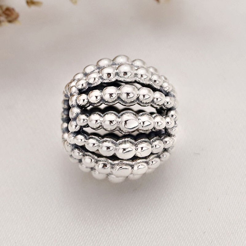 Original Rose Gold Durchbrochene Drei-dimensional Perlen Perlen Fit 925 Sterling Silber Charme Armband Armreif DIY Schmuck