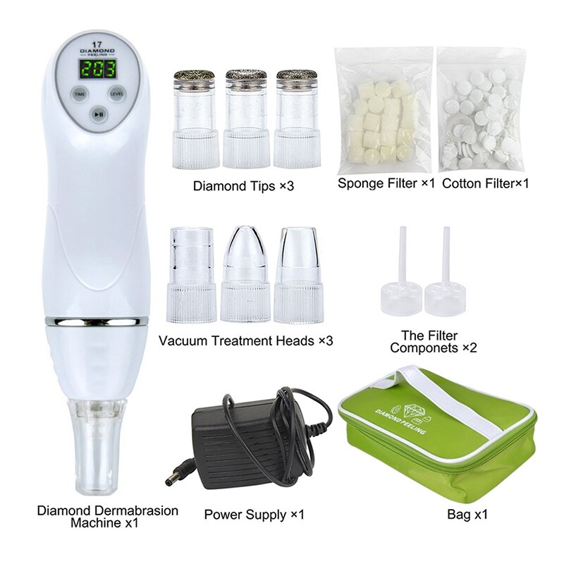 Dissolvant de points noirs visage profond nez nettoyant diamant Peeling dispositif enlèvement de points noirs peau peau diamant Dermabrasion Massage du visage