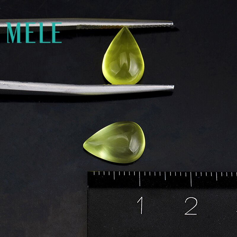 Piedra Natural dorada y amarilla Prehnita, 7x10mm, 2,4 CT, piedra suelta DIY, piedra de a juego, gotas de agua a juego para mujer