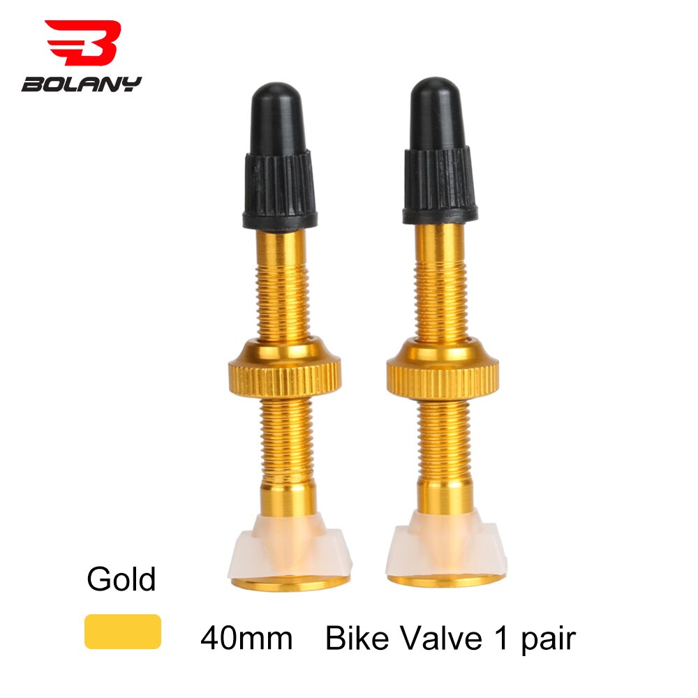 BOLANY 1 Pair Bicycle Valve 40mm /60mm MTB Road Bike Extender Valves Tubeless Vacuum Nozzle Aluminum Alloy Sealant Accessories: 40MM Yellow 1 Pair