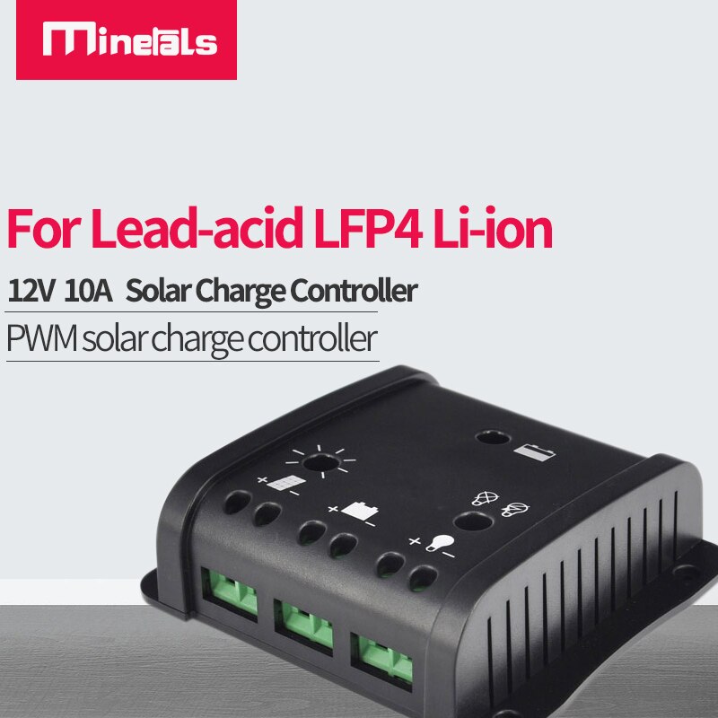 12V 10A Solar energy charge discharge controller PWM solar charge controller Li ion LFP4 Lead-acid controller