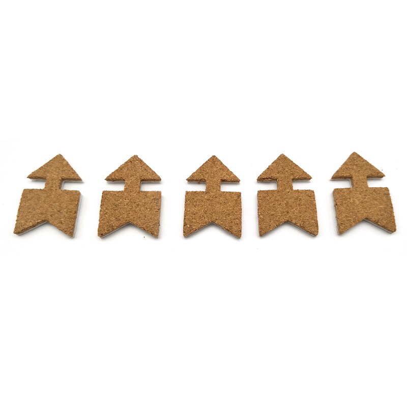 5pcs/set Big Arrows Sharp Cork Wood Message Board Phellem Cork Wooden Bulletin Board Single Soft Wood Wall Board with Sticker