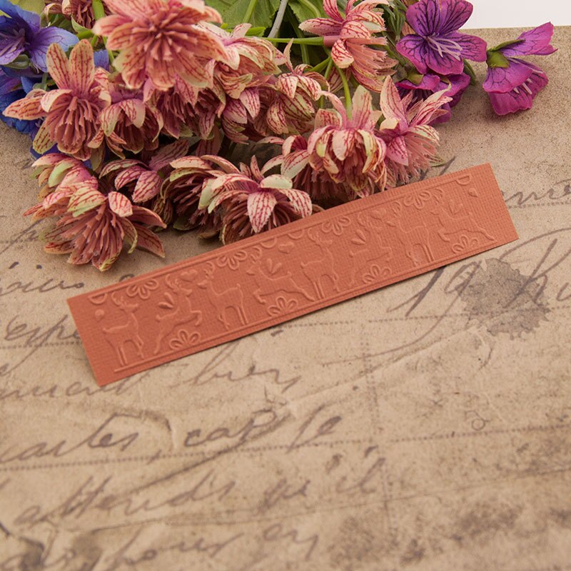 15x3 cm Fawn Plastic Embossing folders Stencils for Scrapbooking DIY Template Making Photo Album Card Handmade Decoration