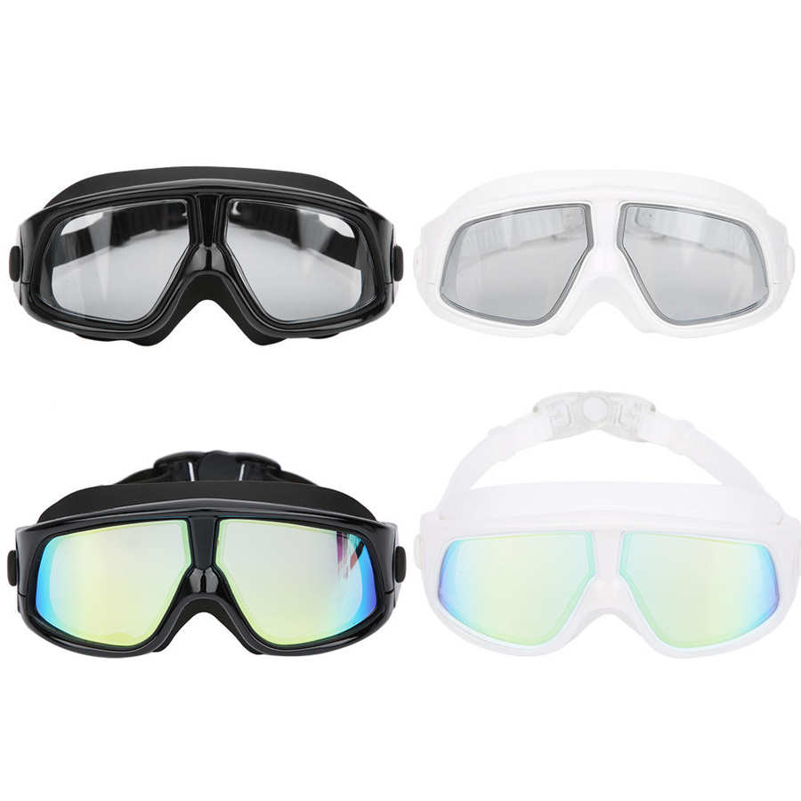 Zwembril Electroplated Groot Frame Zwembril Anti Fog Siliconen Zwemmen High Definition Bijziendheid Bril