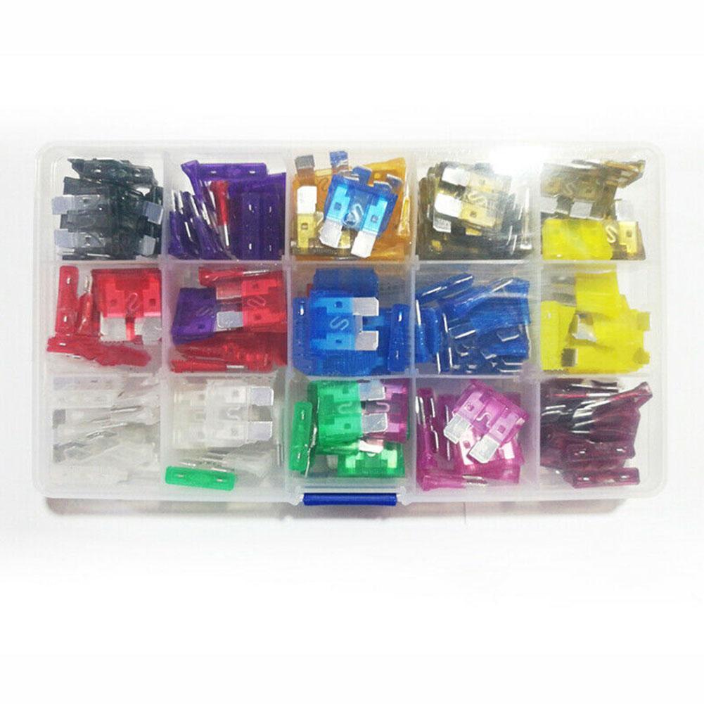 Medium Mini Auto Car Fuses 2A/3A/5A/7.5A/10A/15A/20A/25A/30A/35/40A With Amp Set Blade Storage Case Assortment Fuse Kit I8L4