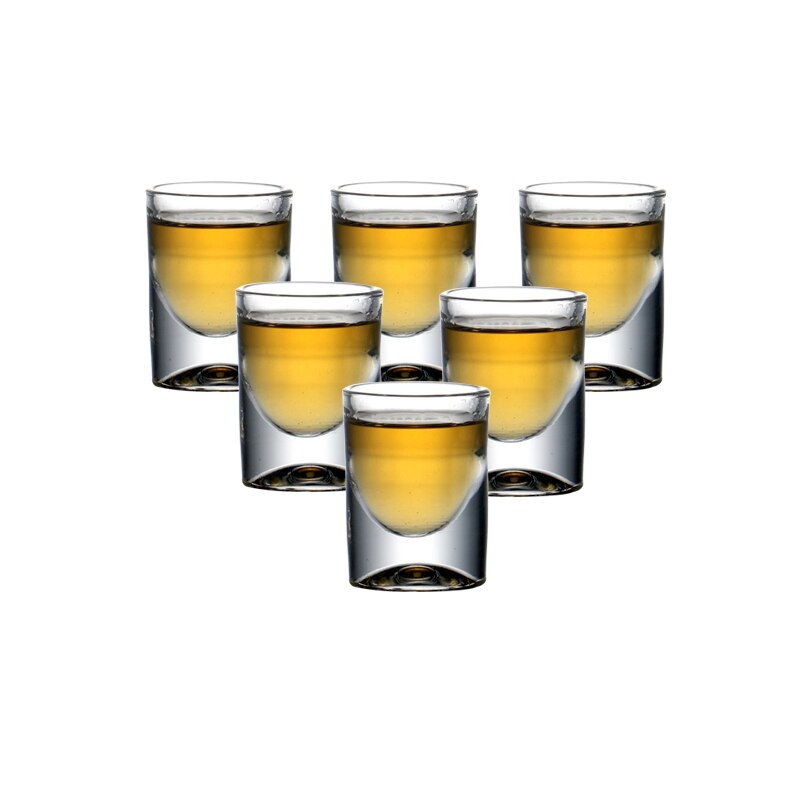 Set of 6pcs lead free glass shot glass liquor glasses set for Christmas vodka,spirits drinks,Chinese Baijiu,whiskey 15ml