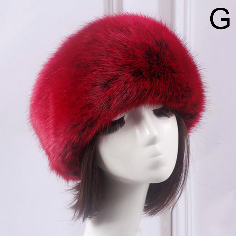 Winter Dikke Harige Haarband Fluffy Russische Faux Fur Vrouwen Meisje Bont Hoofdband Hoed Winter Outdoor Earwarmer Ski Hoeden Hoofddeksels: G