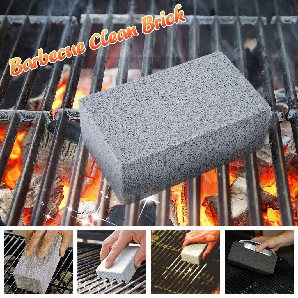 Bbq Grill Cleaning Brick Block Barbecue Cleaning Stone Bbq Racks Stains Grease Cleaner Bbq Tools Kitchen Gadgets Decorates #3