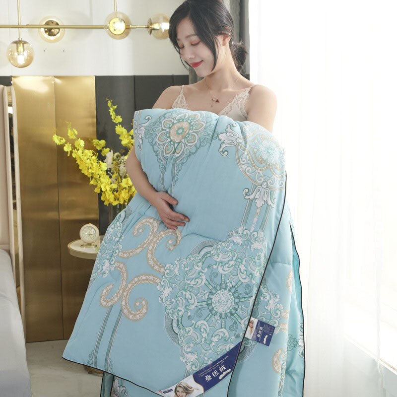 Trapunte in seta di gelso per la casa in 10 stili inserto per piumino matrimoniale trapunta per letto trapuntata copriletto leggero per coperta morbida per tutte le stagioni: verde