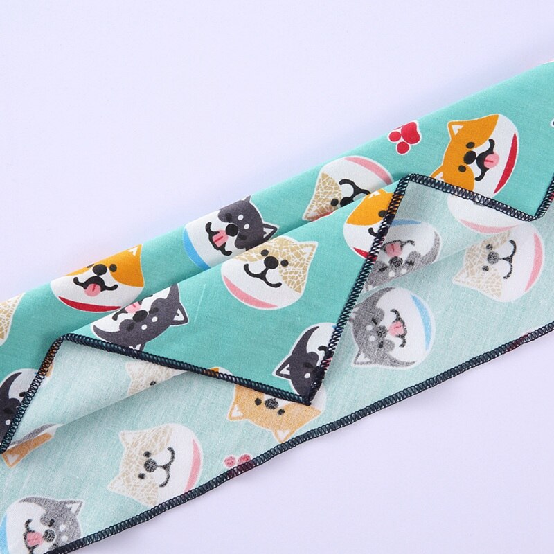 Adjustable Pet Bandana Scarf Dog Print Pattern Cotton Washable Dog Bibs Dog Accessories Summer Pet Dog Grooming Accessories S/L