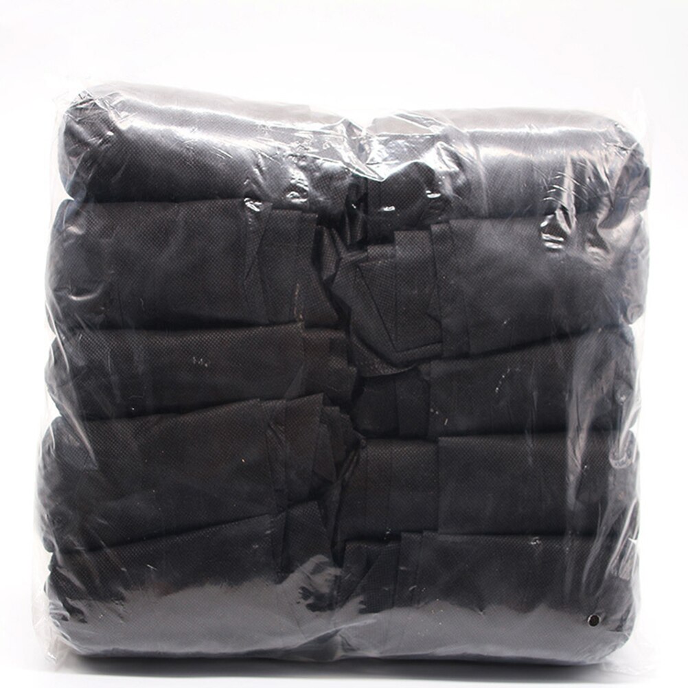 Cubierta de zapato desechable no tejida, 100 piezas, negra, gruesa, no tejida, antideslizante