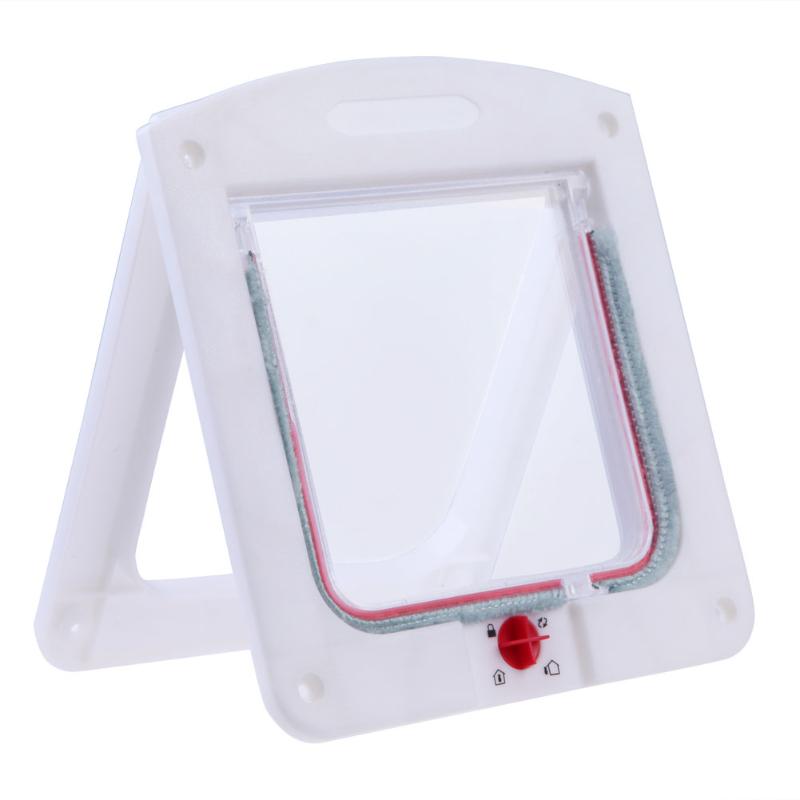 Lockable Cat Flap Door Kitten Dog Pet Lock Suitable for Any Wall or Door: white