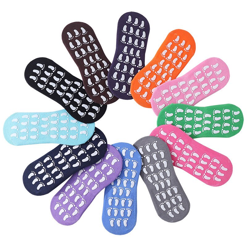 Chaussettes de sol antidérapantes, chaussettes en caoutchouc à pointe, chaussettes de Trampoline, chaussettes de Yoga, anti-Stress, chaussettes de sommeil, chaussettes de sport de gymnastique