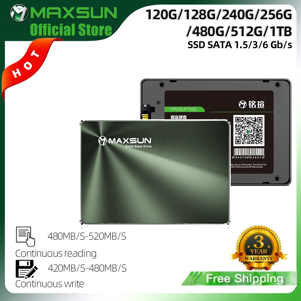 MAXSUN Volle Neue SSD 240GB 480GB Laptop Interne fest Zustand fährt Schreibtisch 120GB 128GB 256GB 520 MB/s 1TB Festplatte Festplatte SATA