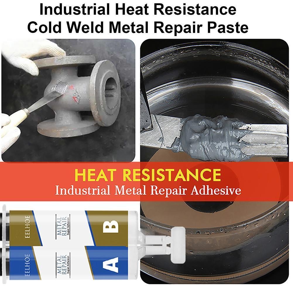 Pegamento de soldadura en frío de Metal, pegamento Ab de 2 componentes, pasta de pegamento térmico para reparación de grietas en frío, Pegamento de soldadura Industrial resistente para E4w8, 50g