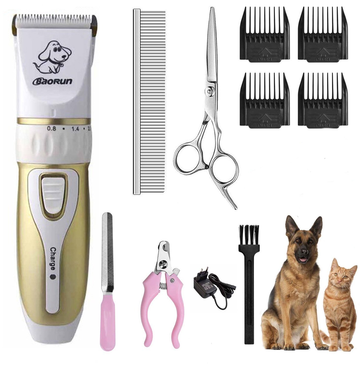 Cortapelos para perros, máquina cortadora de pelo para gatos, conjunto de Afeitadora eléctrica para mascotas, máquina de corte de pelo: P3 full kit 2