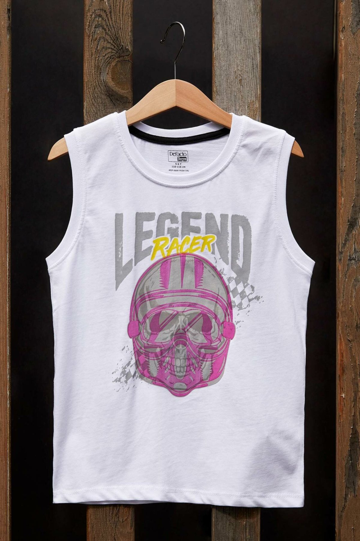 de facto Sommer Junge Oansatz Weste freundlicher Lässig Schädel aufbringen Panzer Jungen Spitzen Sport Komfort Weiß Neue-K7027A619SM