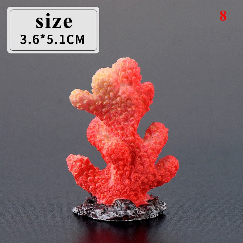 Decoración de tanque de peces de Coral Artificial, adornos pequeños de resina DIY para acuario,: 8