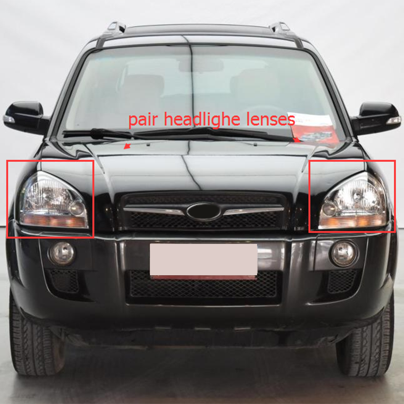 1 paar Auto Scheinwerfer Links + Rechts Scheinwerfer Klar Objektiv Abdeckung Für HYUNDAI TUCSON 2005 2006 2007 Scheinwerfer objektiv Abdeckung