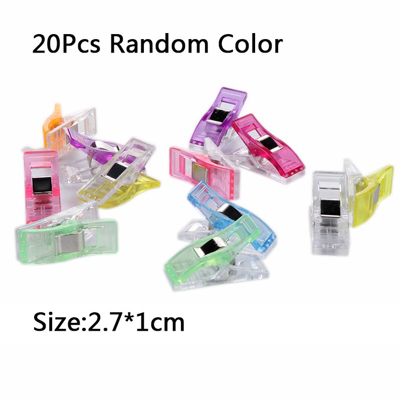 20 stk syning strikning beklædnings clips plast vidunder tøj clips holder til gør-det-selv patchwork stof quilting håndværkssyning strikning: 2.7 x 1cm