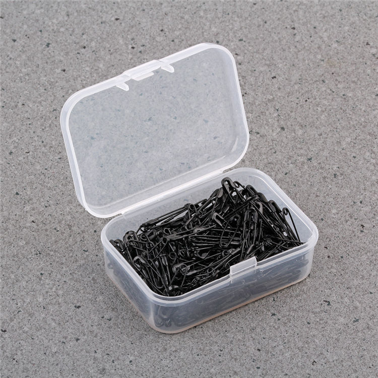 Épingles de sûreté en métal pour vêtement | 200 pièces/boîte, 20mm épingles à vêtement en or noir argent gris cuivre, épingles à étiquettes pour vêtements, épingles à accrocher: black