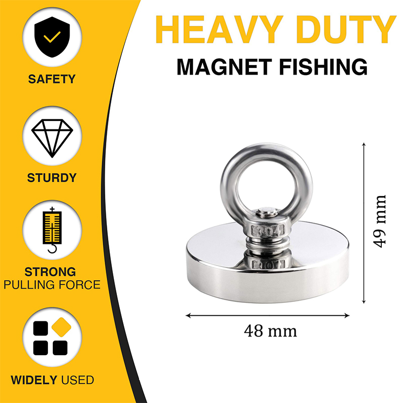 Super Strong Neodymium Magnets N52 Iman Ima Magnetic Fishing Magneat with Countersunk Hole Eyebolt for Salvage Magnetic Fishing: Blue