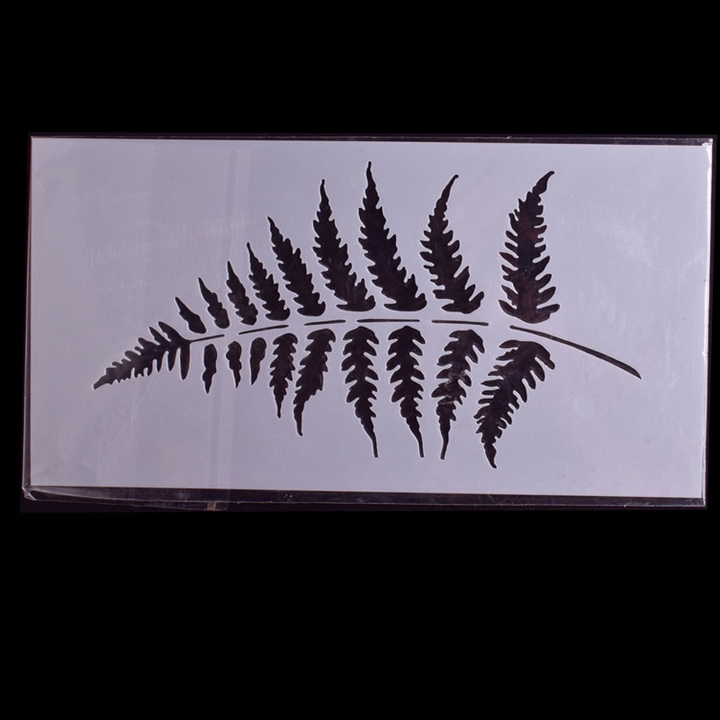 Plantillas de hoja de helecho para pintura en pared, libro de recortes colorear tarjeta decorativa en relieve para álbum, 23x12cm