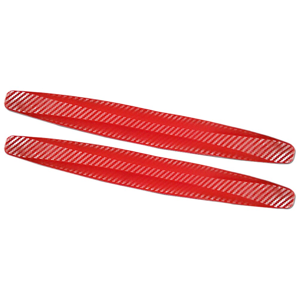 2Pcs Carbon Fiber Texture Car SUV Bumper Edge Guard Strip Anti-rub Protector: Red