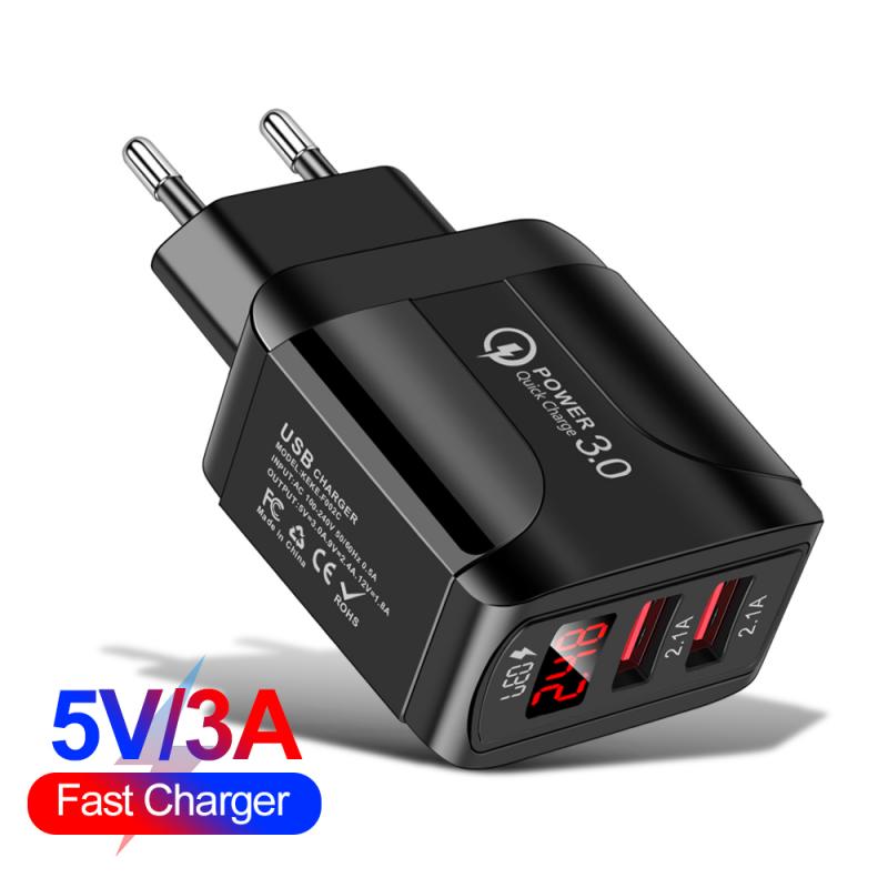 2.4A USB Plug Travel Charger 2 Port Fast Multiple Charger With Interchangeable Multi-specification Fast Charging Charger