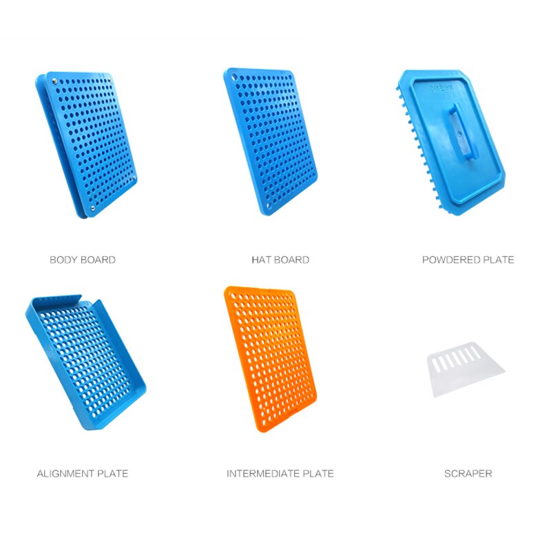 0 # 200 Hole ABS Capsule Machine Capsule FIlling Tool Manual Capsule FIlling Machine 6 Piece Set