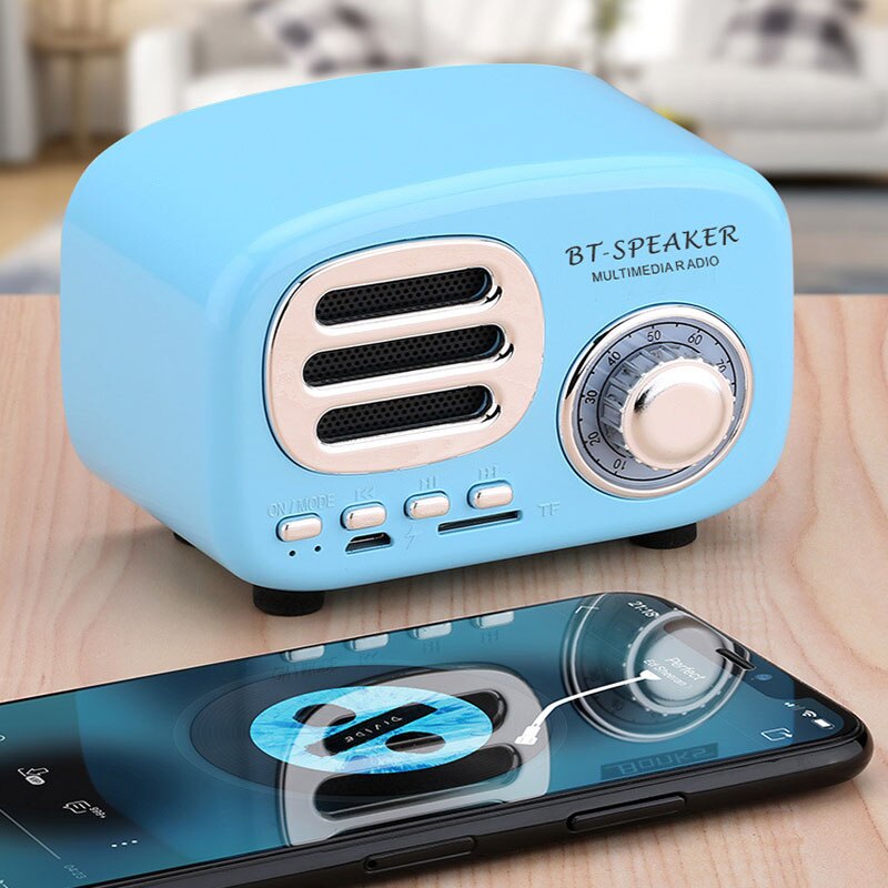 Fonograaf bluetooth speakers draadloze bluetooth speakers retro modieus familie moet kiezen: Bt02 blauw