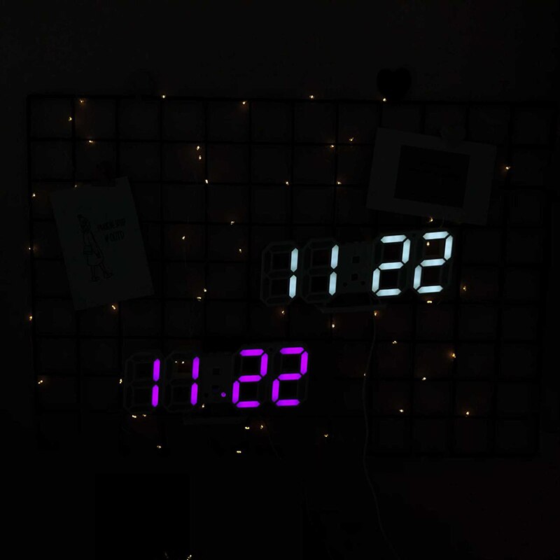 decoration 3D accessories LED digital wall clock Simple plug-in LED home electronic clock usb