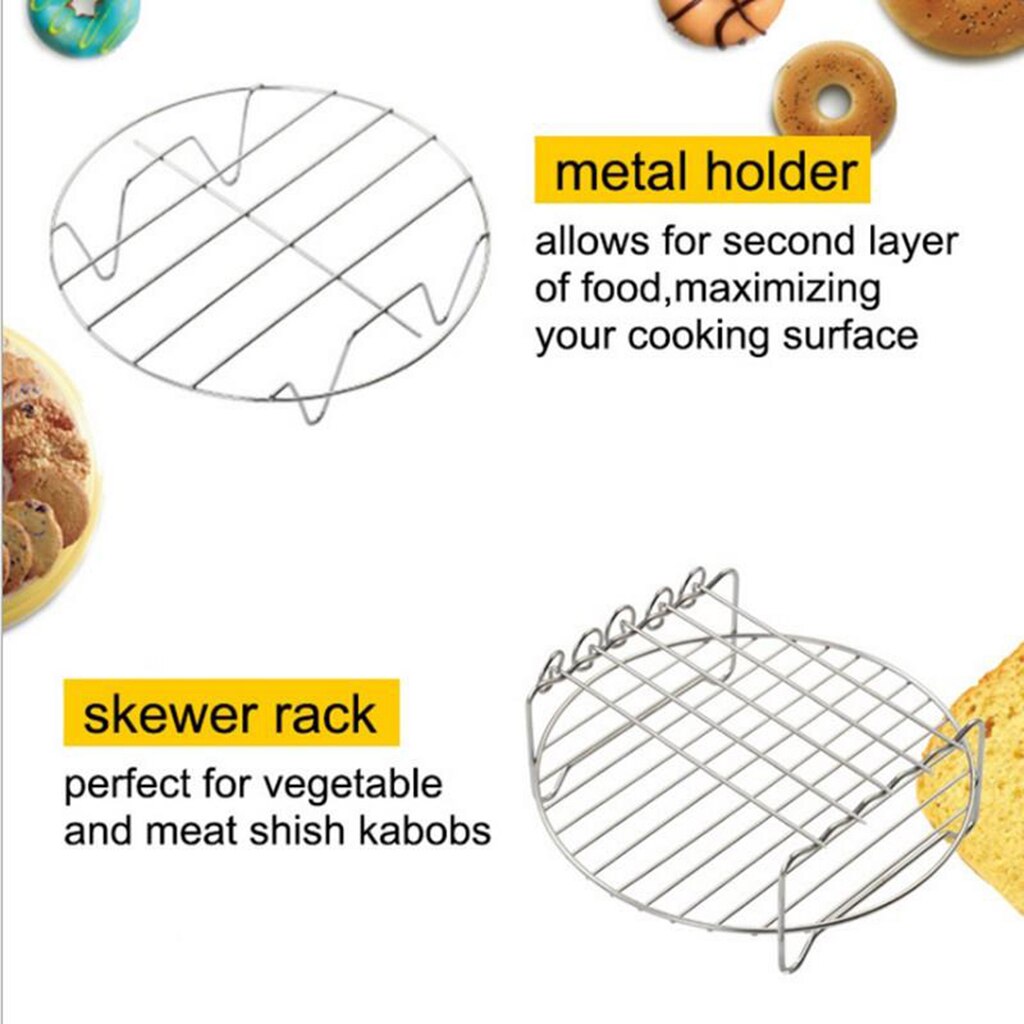 Replacement Air Fryer Frying Dish Baking Pan Rack Tray make french fries, a pizza or pancakes Assorted Accessories