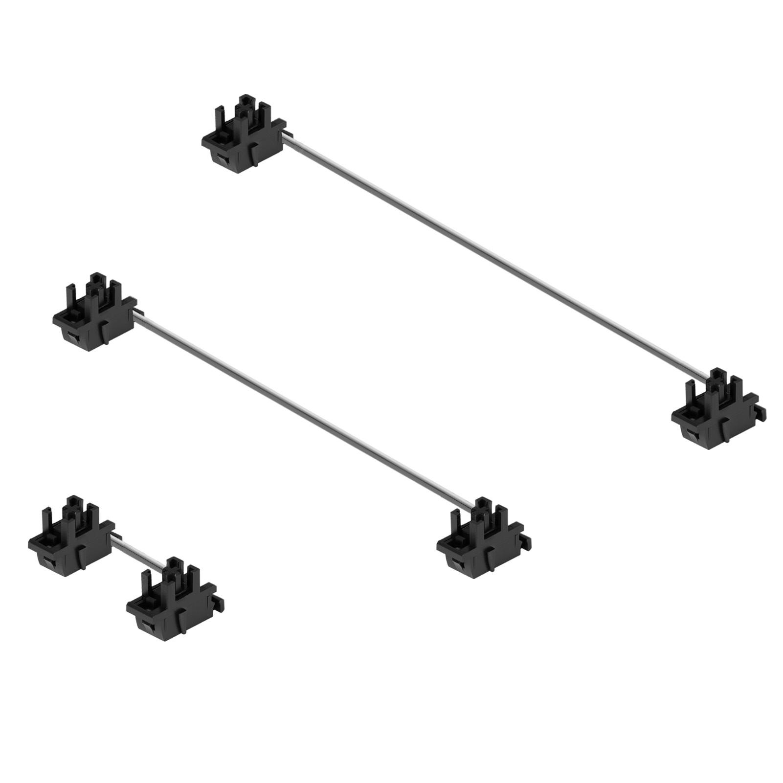 DUROCK Black Plate Mount Stabilizer 7u 6.25u 2u Stainless Steel Wire Plate Mounted Stabs V2 for Cherry MX Keyboards Plates