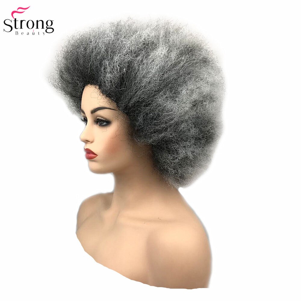 Strongbeauty jumbo afro paryk syntetisk hår pink/gul klovne parykker cosplay halloween