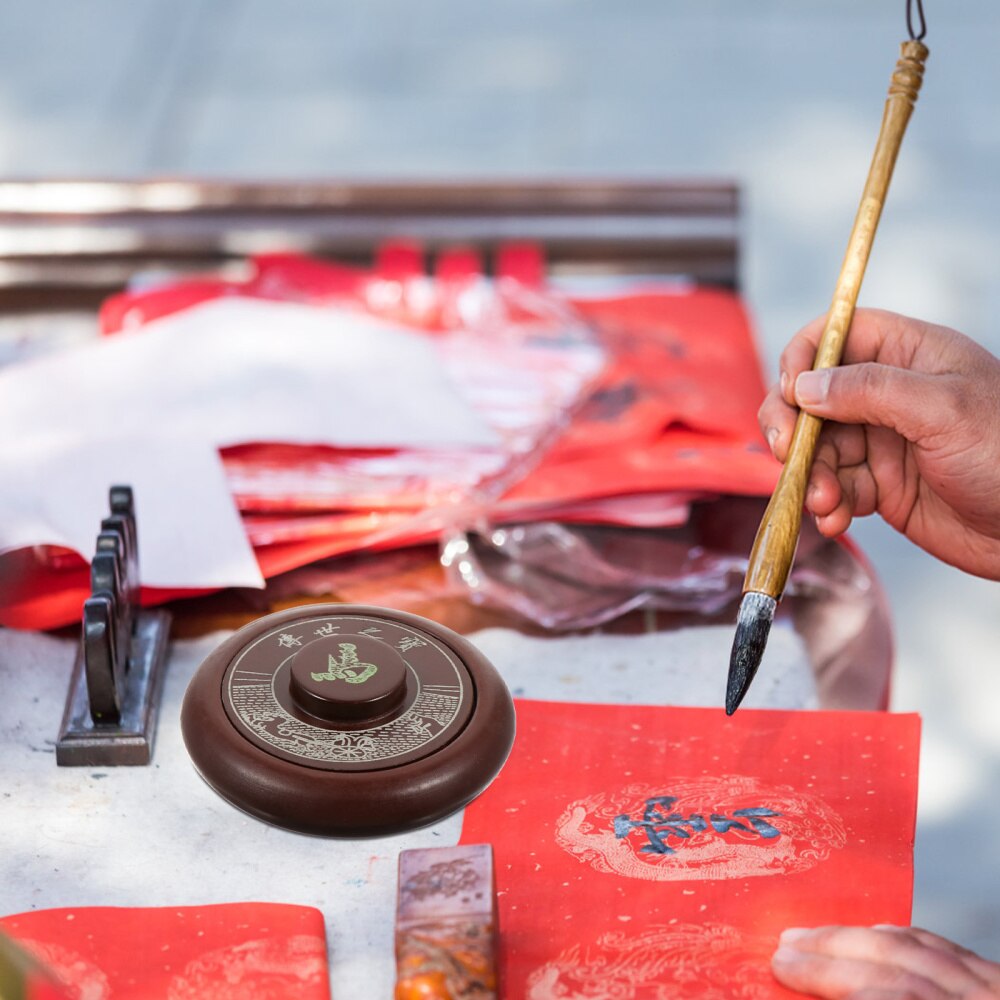 Simple Calligraphy Ink Stone Student Ink stone With cover Grinding Inkwell