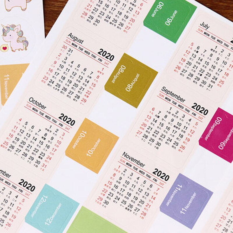 Jaar Maandelijkse Kalender Sticker Dagboek Planner Notebook Scrapbook Decoratieve Stickers Accessoire Diy Statinery