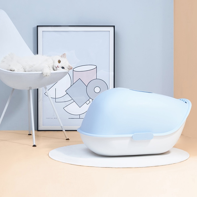 Original Xiaomi Mijia Furrytail Pet Toilet Box Dual Use Cat Litter Case Cats Lavatory Anti-Splash Loo Sandbox Cat Potty for Home