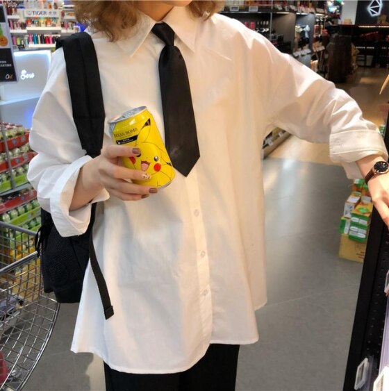 Sweater Shirt Japanese Students School Uniform Girl Women Sweater Long Sleeve Spring Autumn Jk Uniforms Cardigans: white shirts tie