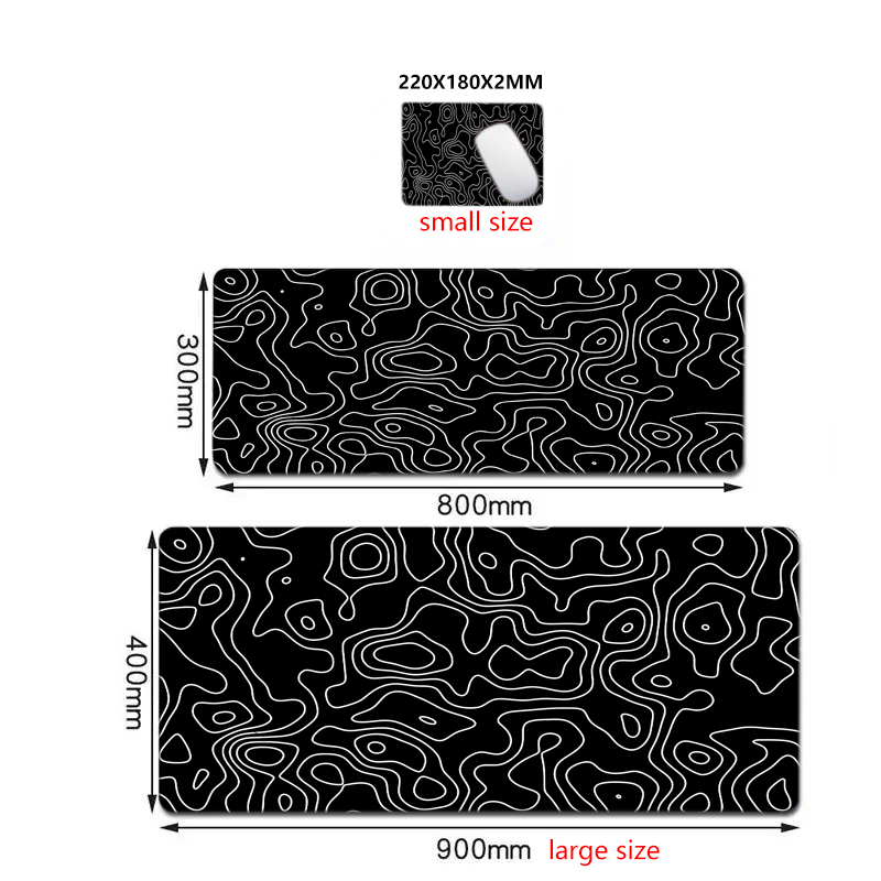 XXL 90x40 cm black and white large mousepad computer gamer office stitched edge keyboard desk mat washable non-slip: XS / Coffee