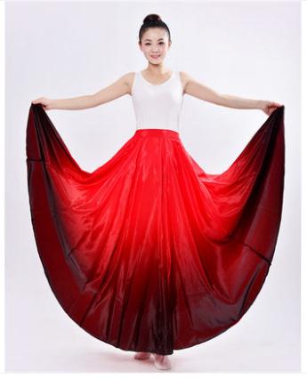 Vrouwen Flamenco Dans Rok spaans Dansen prestaties Kostuum voor vrouwen vestido flamenco 360 Graden: top red