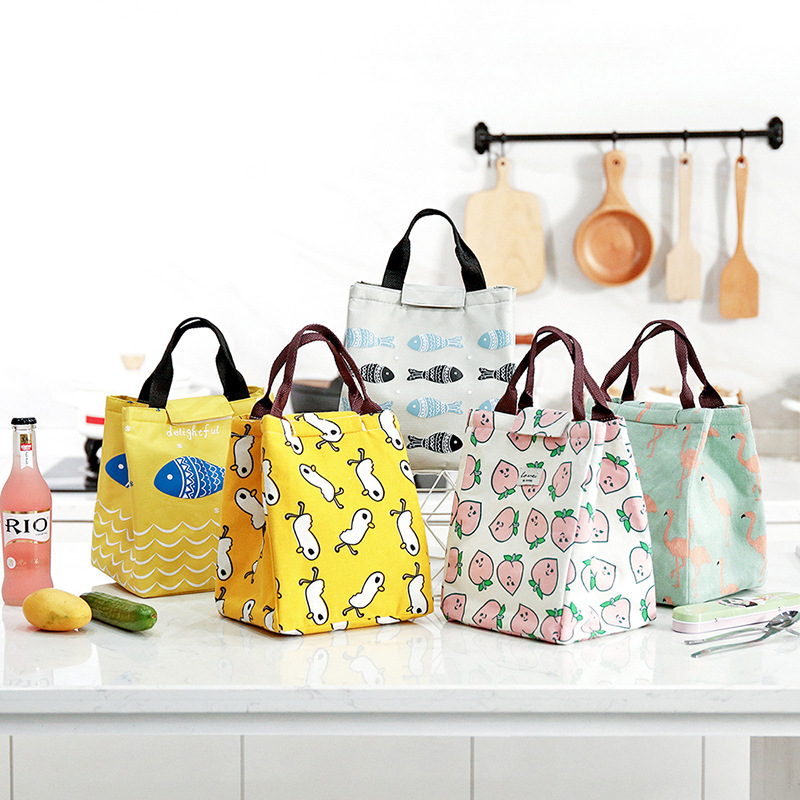 Lattice bolsa de almuerzo estampada refrigerador portátil aislado Picnic Bento Tote viaje fruta bebida alimentos fresco organizador accesorios suministros