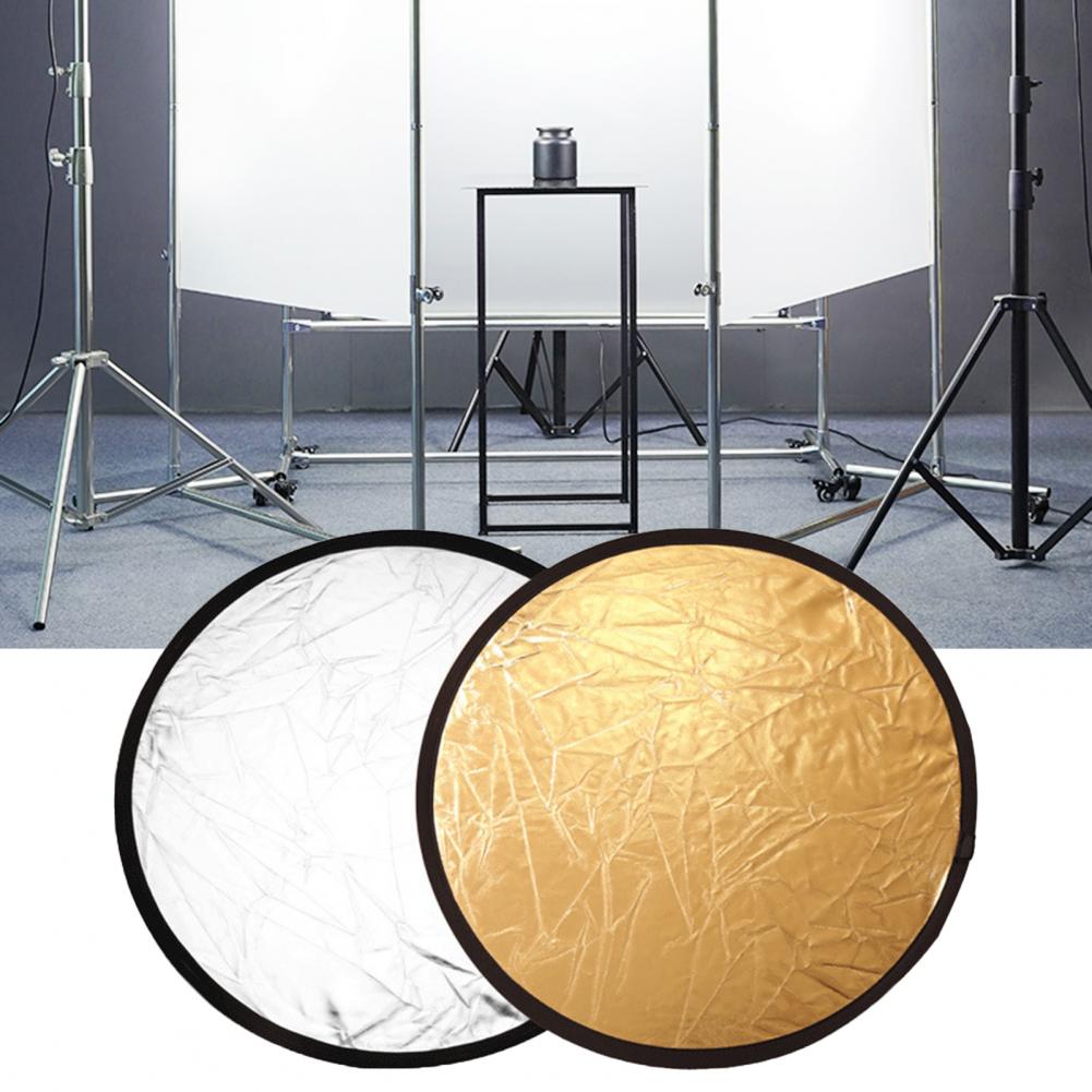 24" 60cm reflector 5 in 1 Collapsible Light Round Photography White Silivery Reflector for Studio Multi Photo Disc Diffuers